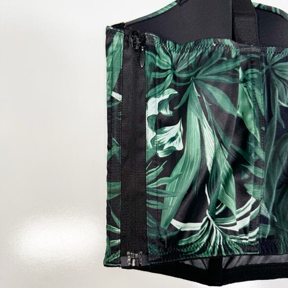 NWT Victoria's Secret Tropical Shine Bustier Green Black Rhinestone Bra Size 36D - Picture 8 of 15